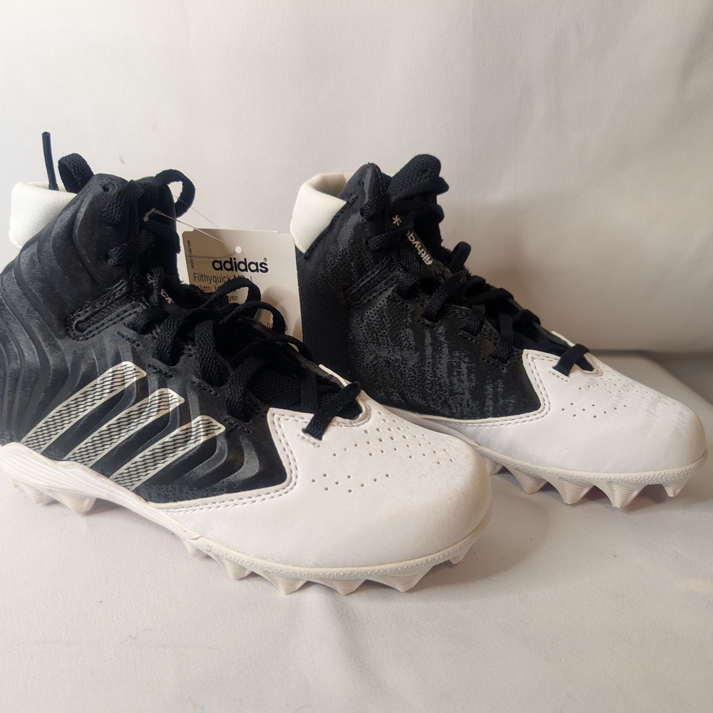 NIB Adidas Filthyquick MD J Kids Size 13K Black/White Football Cleats